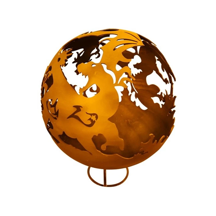 corten  Fire Sphere