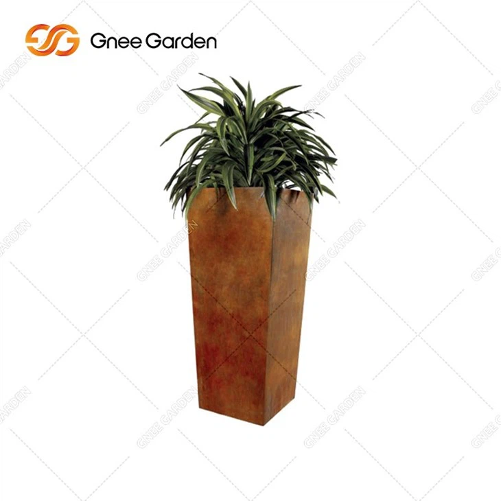 Rusty Rectangular Corten Steel Decorative Planter