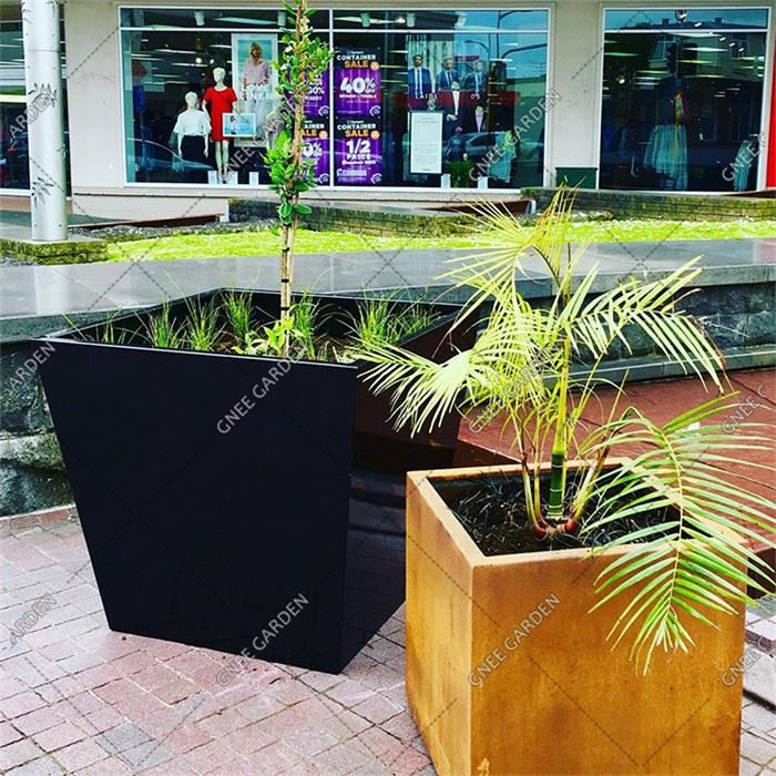 Corten Steel Flower Pot Long Flowerpots Rectangular Flowerpot Planter