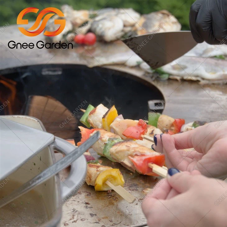 corten steel garden bbq fire pit(1)