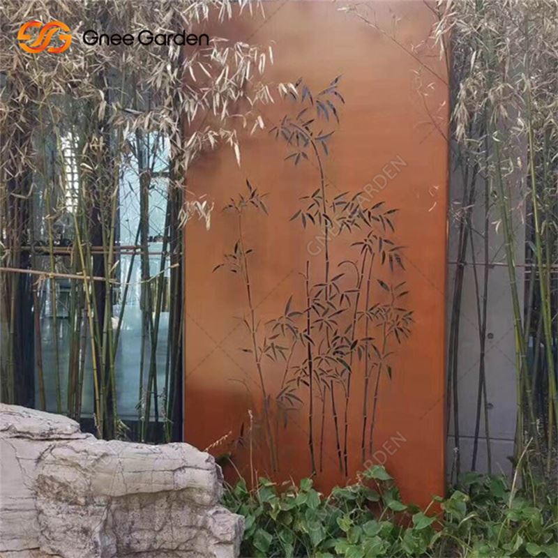 Corten Steel lazè koupe ekran pòt kloti