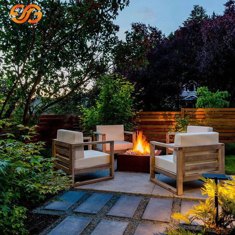 Corten Steel Square Pwopan dife Pit