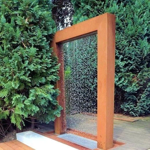 Corten Steel Waterfall Blade - Great For Modern Homes