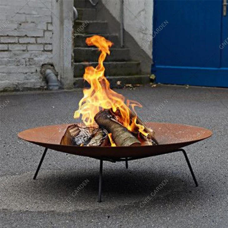 Customized Corten Steel Rusty Round Metal Garden Heating Fire Pit