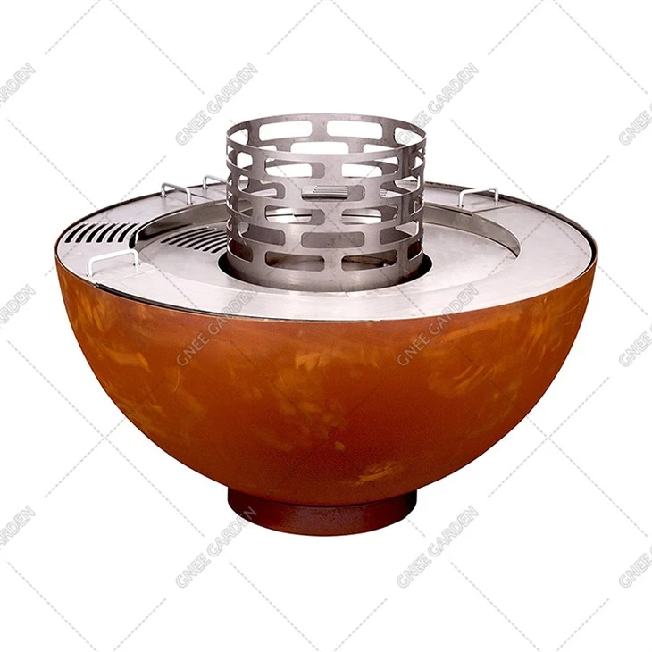 Fire Bowl Barbecue Pou Patio Lakou