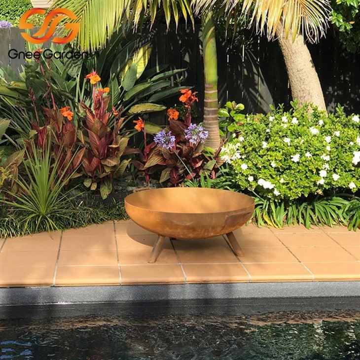 Gwo bwa ki boule Corten Steel dife twou