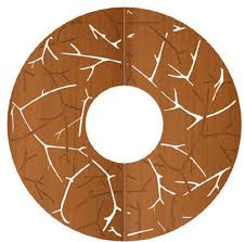 Atizay modèn koupe metal dekoratif pye bwa griyaj Corten Steel