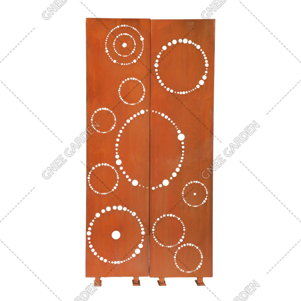 Konsepsyon modèn Perforation Lazè Koupe Corten Steel Garden Screens