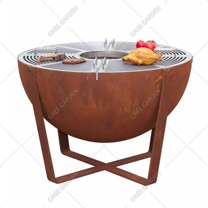 Deyò Corten Steel Portable Barbecue Grille dife Pit Barbecue