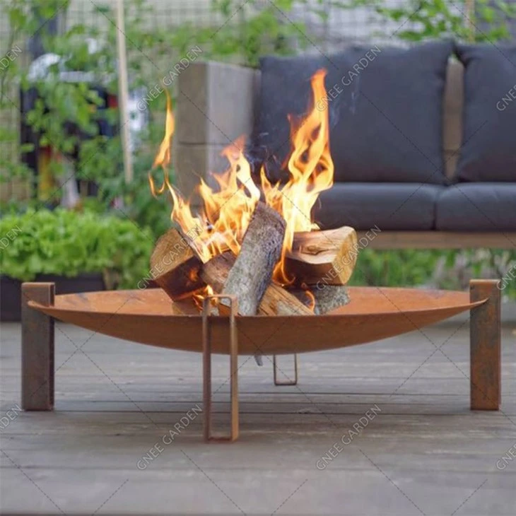 Plancha Corten Steel Charcoal Barbecue Grill Fire Pit