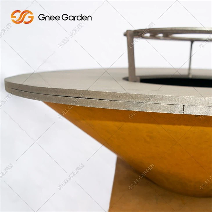 Rust Corten Steel Fire Pit Heavy Duty BBQ