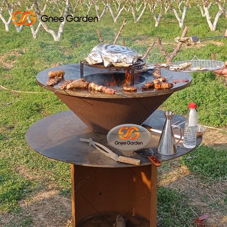 Rust High Quanttity BBQ Grill Metal Barbecue