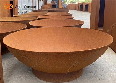 Corten Steel Fire Pit Waterfall Fire Bowl Pool Deyò Firepit