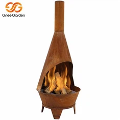 Garden Corten Steel Woodstorage chemine