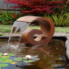 Jaden Dlo Karakteristik 100cm Round Corten Steel Water Bowl Fountain