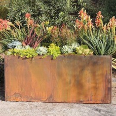 Rektangilè Corten Steel Planter Box
