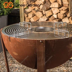 Rusted Grill Barbecue Chabon Corten Steel Barbecue Grill Round Grill Deyò Fasil rasanble