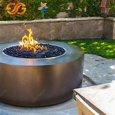 Move tan Asye Round Steel Fire Pit