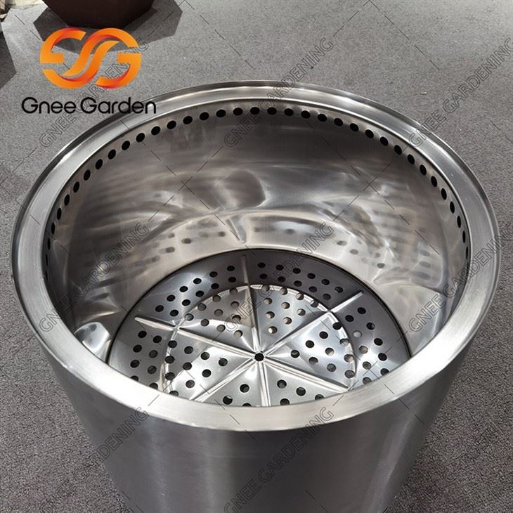 stainless steel fire pit with grill