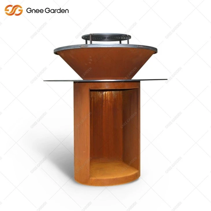 Double-layer Weathering Steel Backyard Grill Barbecue