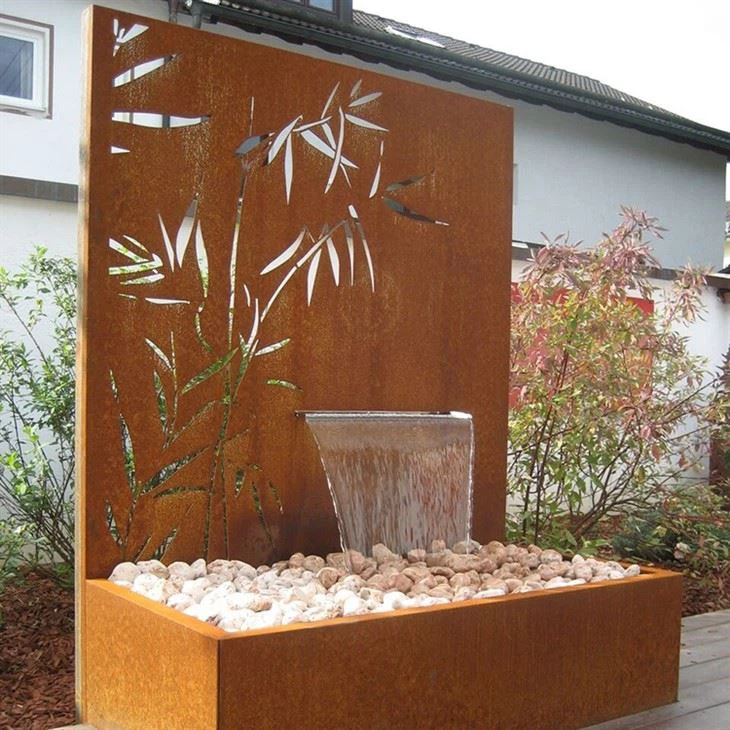 Garden Ornaments Outdoor Water Fall Fountain Corten Steel Water Feature