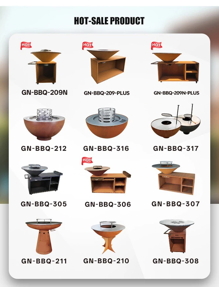 Corten Steel heavy duty fire pit grill Corten Steel heavy duty fire pit grill