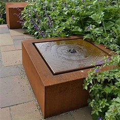 Customize dekorasyon jaden modèn Corten Steel Bowl Spillway kaskad